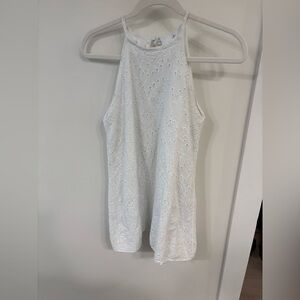 White eyelet mini summer dress size small